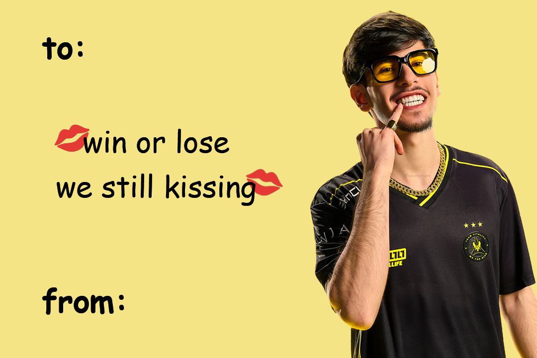 flameZ kissing valentines card