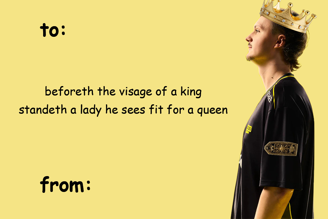 mezzi shakespearean valentines card