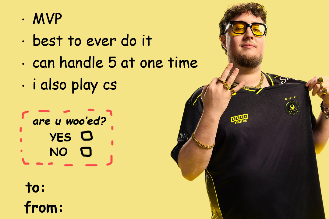 ZywOo woo'ed valentines card